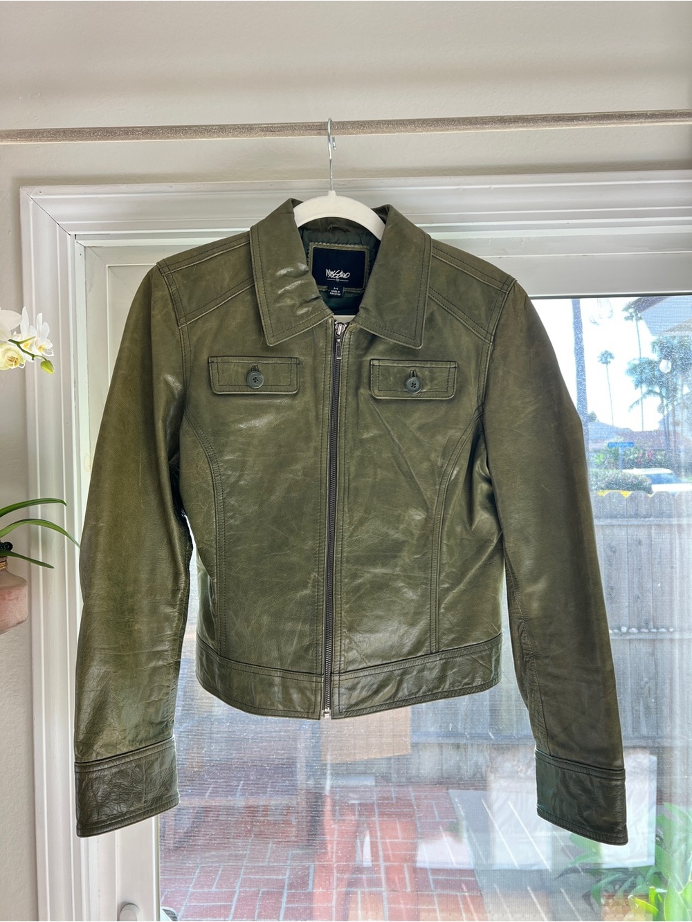Vintage Mossimo Leather Zip Jacket